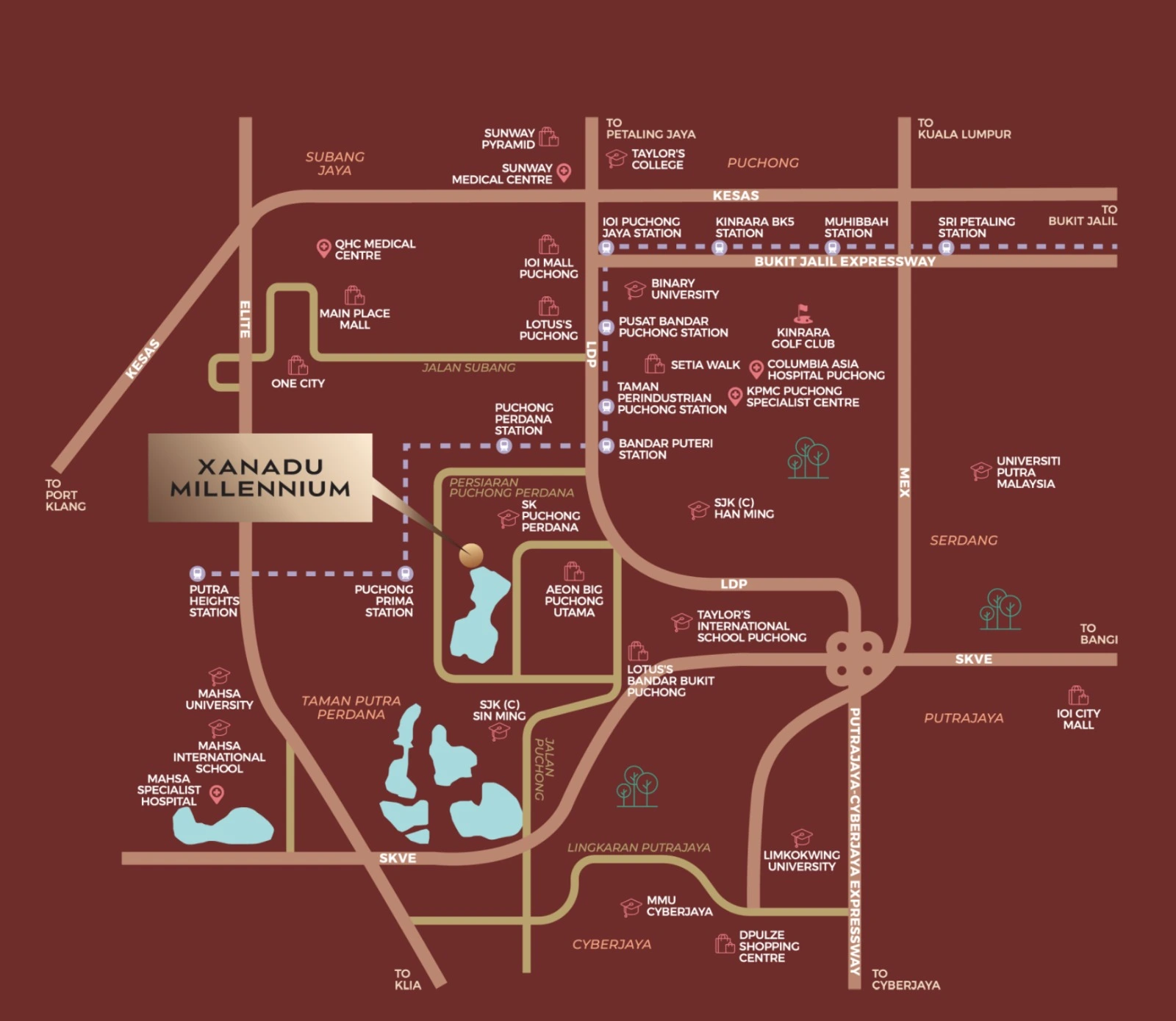 Peta Lokasi Xanadu Millennium Puchong Peta lokasi Xanadu Millennium di Puchong Perdana